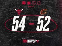 半场战报：塞克斯顿16+2怀特14+2+2，公牛领先骑士2分