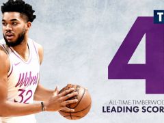 黄蜂VS森林狼：唐斯森林狼生涯得分升至队史第四位