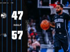 半场战报：古德温12+1+2武切维奇15+2+1，魔术领先老鹰10分