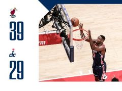 首节战报：罗宾逊9+2，纳恩8+1，热火39-29领先奇才