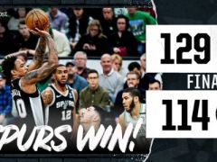 德罗赞30分海沃德18分，马刺战胜凯尔特人