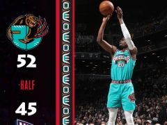 莫兰特15+7+5普林斯15+5，灰熊大胜篮网