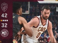 NBA常规赛骑士vs老鹰，第一节结束骑士领先老鹰10分