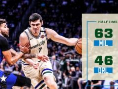 字母哥19+18+9米德尔顿21+13+6，雄鹿战胜魔术