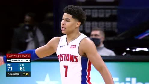 【NBA录像回放 原声】NBA常规赛：活塞vs森林狼 第3节英文原声回放