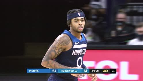 【NBA录像回放 国语】活塞vs森林狼精华回放 唐斯演绎单臂劈扣