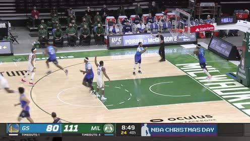 【NBA录像回放】勇士vs雄鹿第四节英文原声回放