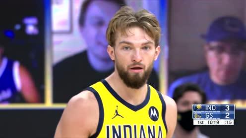 【NBA录像回放 原声】NBA常规赛：步行者vs勇士 第1节英文原声回放