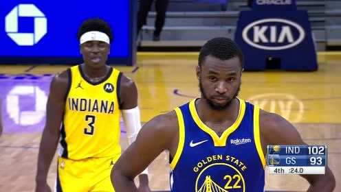 【NBA录像回放 原声】NBA常规赛：步行者vs勇士 第4节英文原声回放