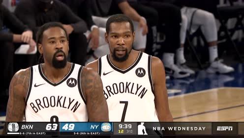 【NBA录像回放】篮网vs尼克斯第3节 英文原声回放