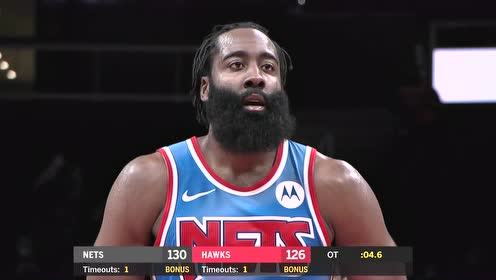 【NBA录像回放 原声】篮网vs老鹰加时赛 英文原声回放