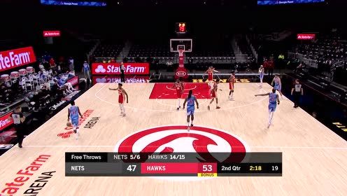 【NBA集锦】篮网vs老鹰五佳球 欧文极限折叠上篮小乔丹背身空接