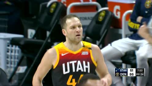 【NBA集锦】两亿先生瞬间被打懵 约基奇在戈贝尔头顶反复试探终于打进