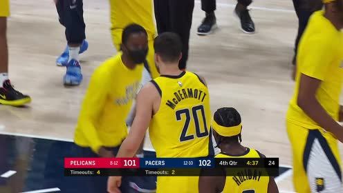 【NBA集锦】鹈鹕114-113步行者 英格拉姆30分率队险胜步行者