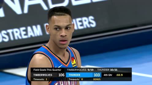 【NBA集锦】森林狼vs雷霆 第4节中文解说回放