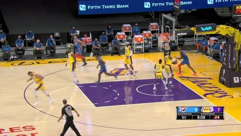 【NBA集锦】浓眉缺席护筐堪忧 亚历山大里突外投连拿5分打停湖人