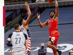 NBA常规赛：首节结束，公牛27-24领先奇才3，加福德8+3