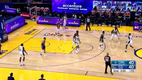 【NBA集锦】第二节手感依旧滚烫！库里三分强投空心命中