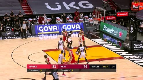 【NBA集锦】老鹰94-80热火 老鹰五人上双终结热火6连胜