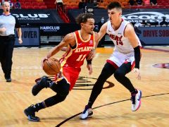 NBA精彩图片：常规赛老鹰94-80击败热火，特雷-杨18+10