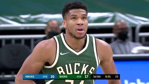 【NBA录像回放 国语】尼克斯vs雄鹿第1节英文原声回放