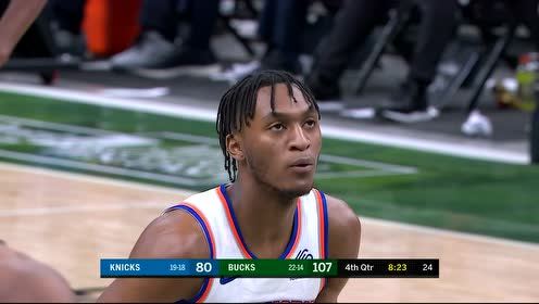 【NBA录像回放 国语】尼克斯vs雄鹿第4节英文原声回放