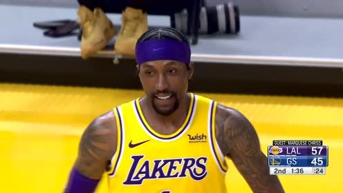 【NBA集锦】库里：你学的挺快啊！波普底角拉弓射箭完成绝美3+1