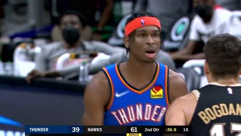 【NBA集锦】亚历山大假突真传 罗比篮下接球双手轻松扣进