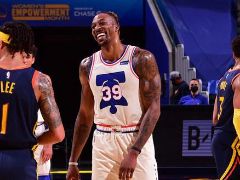 NBA精彩图片：76人客场108-98击败勇士