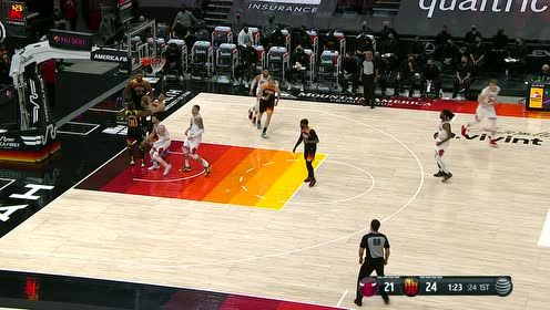 【2021年04月03日 公牛vs爵士集锦】又一个铁血硬汉 拉文带球长驱直入强硬出手完成反击