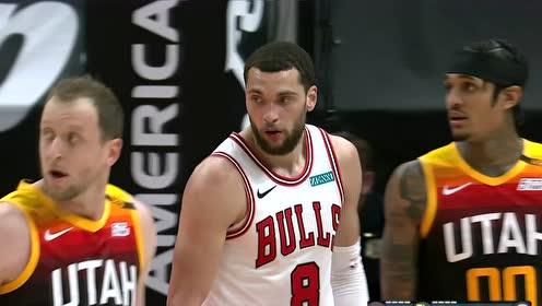 【2021年04月03日 公牛vs爵士集锦】手感火热 拉文骑马射箭急停跳投干脆利落