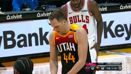 【2021年04月03日 公牛vs爵士集锦】举手投足展现球商！博格达诺维奇攻防转换强顶出手打成2+1