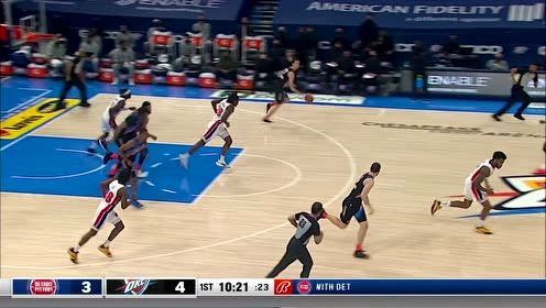 【2021年04月06日 活塞vs雷霆集锦】布朗篮下送出封盖 波库转换进攻突破抛投