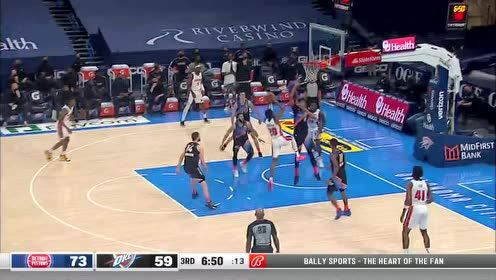 【2021年04月06日 活塞vs雷霆集锦】活塞132-108雷霆 活塞7人上双大胜雷霆