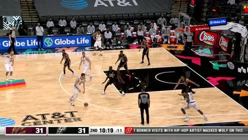 【2021年04月06日 骑士vs马刺集锦】普林斯突破抛投手起刀落 怀特喂饼约翰逊上篮还击