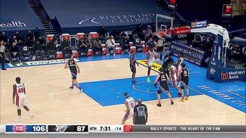 【2021年04月06日 活塞vs雷霆集锦】平地起惊雷 库克篮下强起暴力扣篮