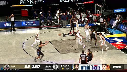 【2021年04月08日 鹈鹕vs篮网集锦】落后不能放弃 海斯双臂暴扣很涨士气