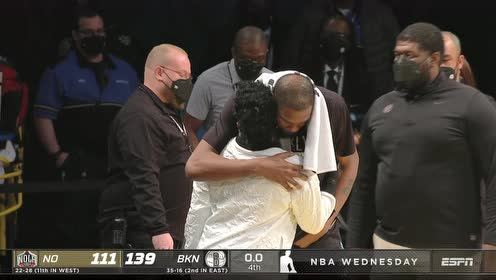 【2021年04月08日 鹈鹕vs篮网集锦】孝子！杜兰特复出后深情拥抱母亲