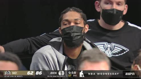 【2021年04月08日】鹈鹕vs篮网第3节英文原声回放