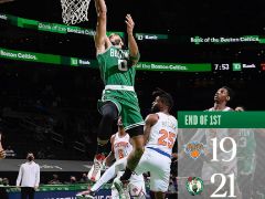 NBA常规赛：首节战罢，凯尔特人领先尼克斯队2分