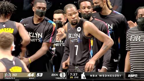 【2021年04月08日 鹈鹕vs篮网集锦】终于等到你！杜兰特时隔23场复出让全场欢呼 小帅面带微笑魅力十足