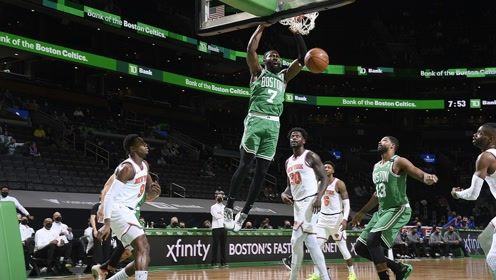 【2021年04月08日 尼克斯vs凯尔特人集锦】尼克斯99-101凯尔特人 巴雷特致命失误双探花57分复仇成功