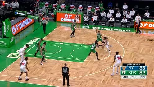 【2021年04月08日 尼克斯vs凯尔特人集锦】汤普森凶残大帽罗斯 布朗反击两分提振士气