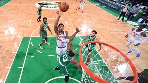 【2021年04月08日 尼克斯vs凯尔特人集锦】尼克斯vs凯尔特人精华回放 巴雷特致命失误双探花57分复仇成功