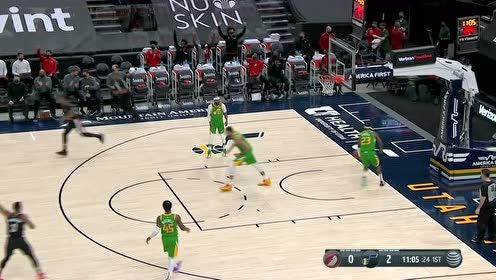 【2021年04月09日 开拓者vs爵士集锦】手起刀落 利拉德常规赛三分命中数超越詹姆斯独占NBA历史第13位