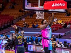 NBA精彩图片：常规赛热火110-104击败湖人