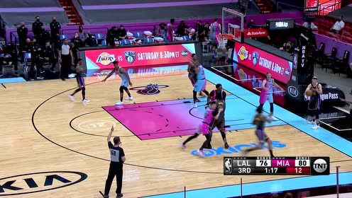 【2021年04月09日 湖人vs热火集锦】接球干拔手起刀落 麦克勒莫命中加入湖人后首粒运动战进球