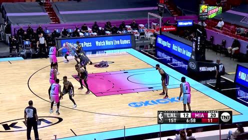 【2021年04月09日 湖人vs热火集锦】听说你叫热巴? 庄神背身勾手+极限抢断碾压阿德巴约