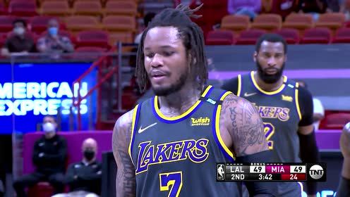 【2021年04月09日 湖人vs热火集锦】手感被传染了？奥迪踉跄运球连续失误