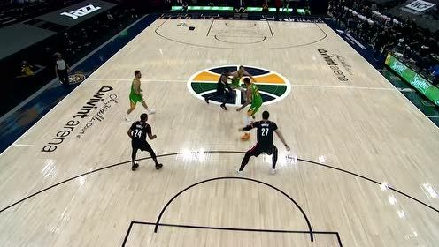 【2021年04月09日 开拓者vs爵士集锦】国际球星的连线 英格尔斯助飞戈贝尔单臂劈扣